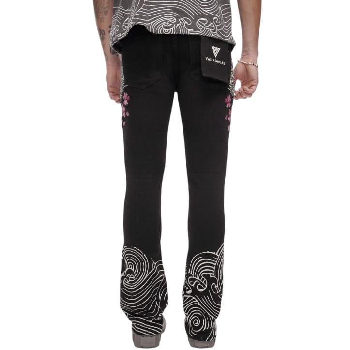 Valabasas Tenka Stacked Denim Jean (Jet Black) VLBS-VJ3-1127