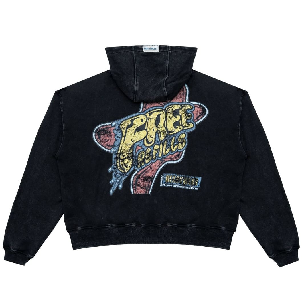 Free Refills Amoeba Zip Up Hoodie (Black) FR-H25-036