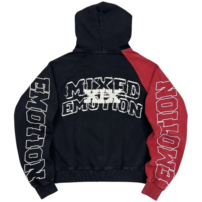 Mixed Emotion Split Decision Hoodie (Red/Black)