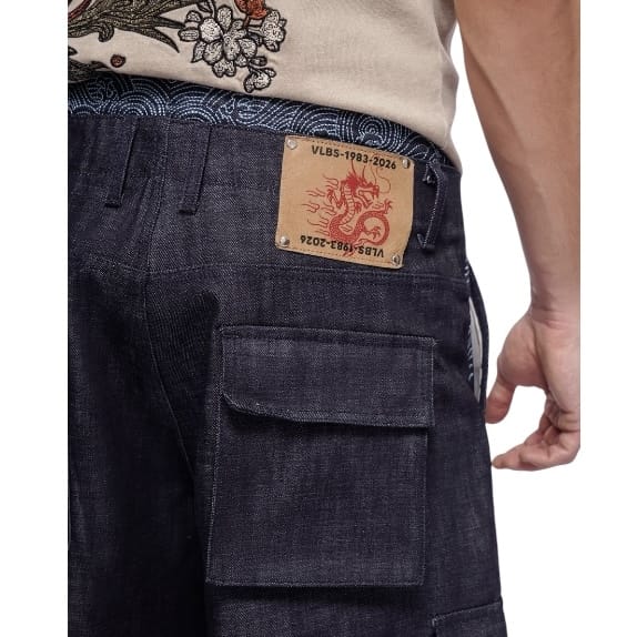 Valabasas Graviku Baggy Cargo Denim Shorts (Indigo) VLBS-VSH1-1020
