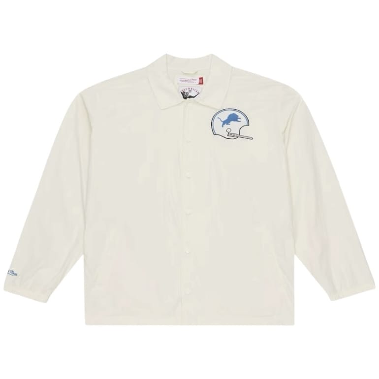 Mitchell & Ness NFL Detroit Lions Retro Roots Coaches Jacket (Cream)
