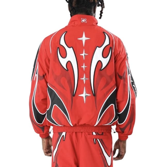 Smoke Rise Power Windbreaker Jacket & Pants Set (Red)