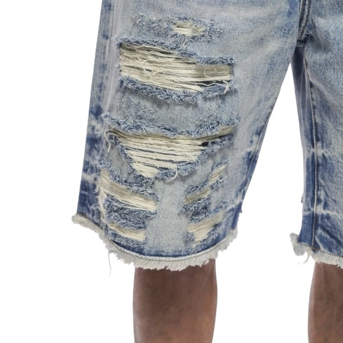 Valabasas Clipped Denim Shorts (Blue Wash) VLBS-VSH2-1034