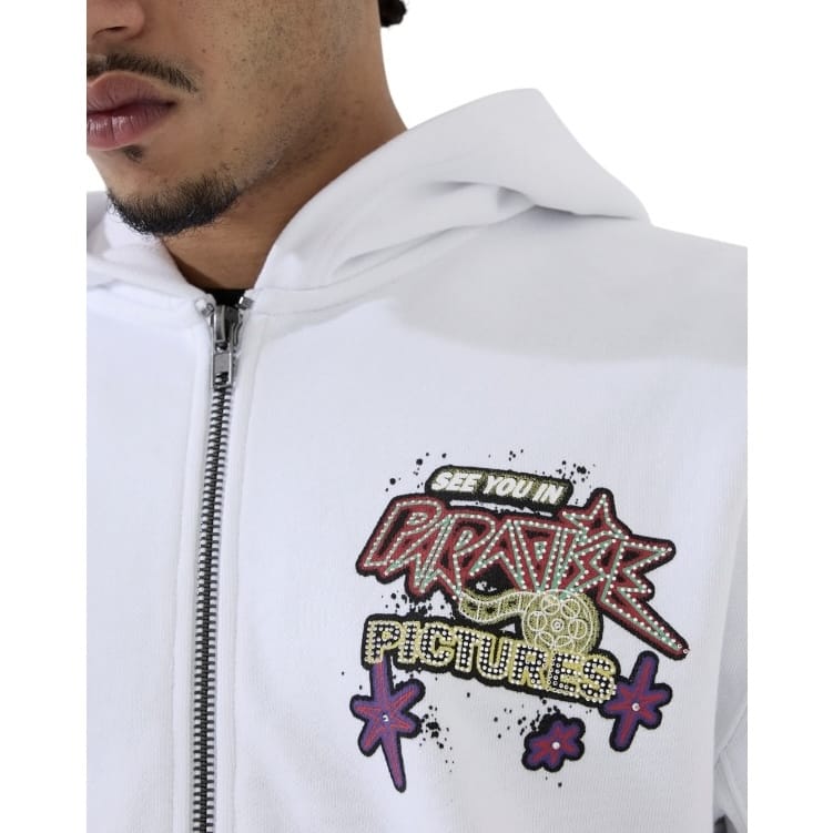 See You In Paradise Pictures Zip Up Hoodie (White) 8262H
