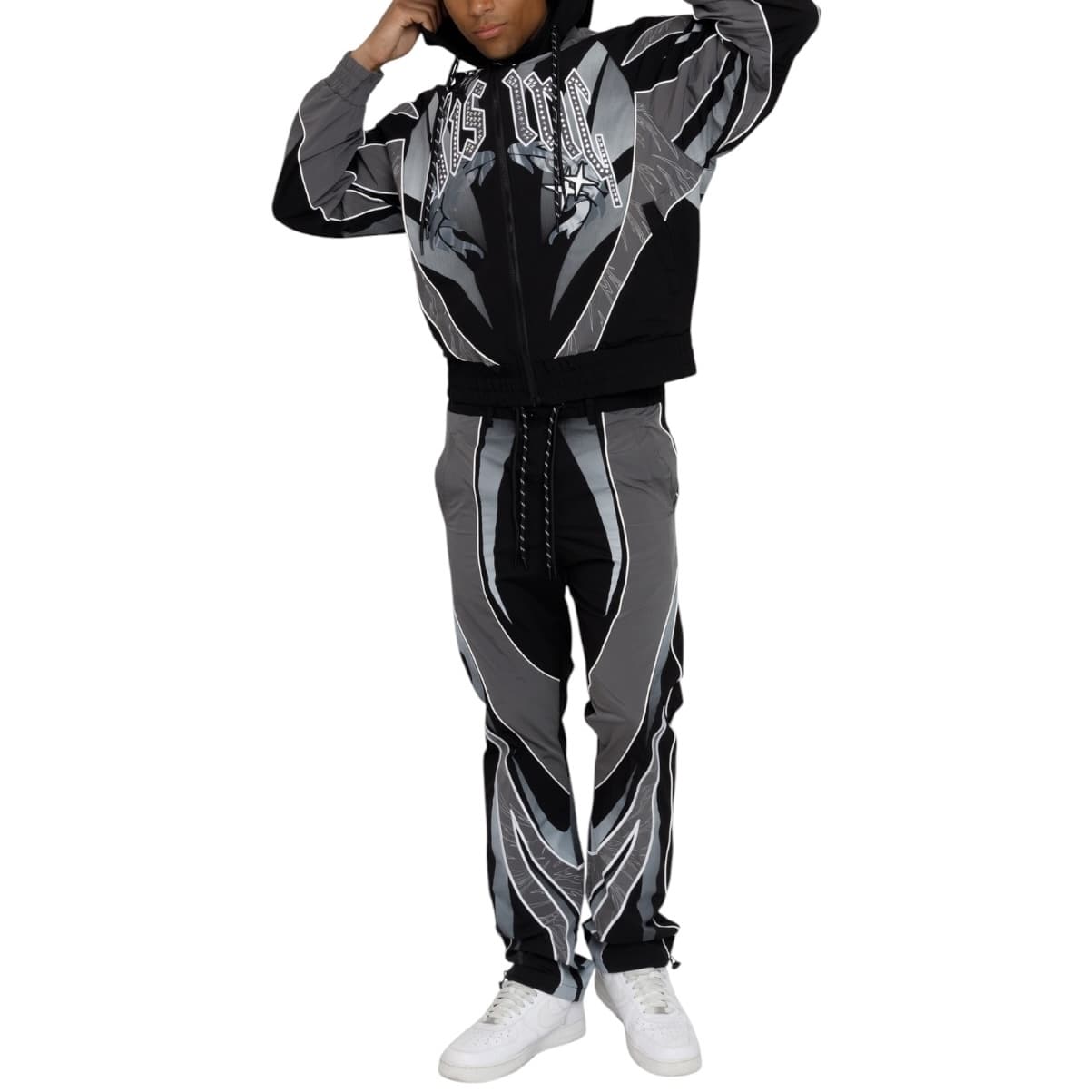 Smoke Rise Rising Colorblock Windbreaker Jacket & Pants Set (Castlerock)
