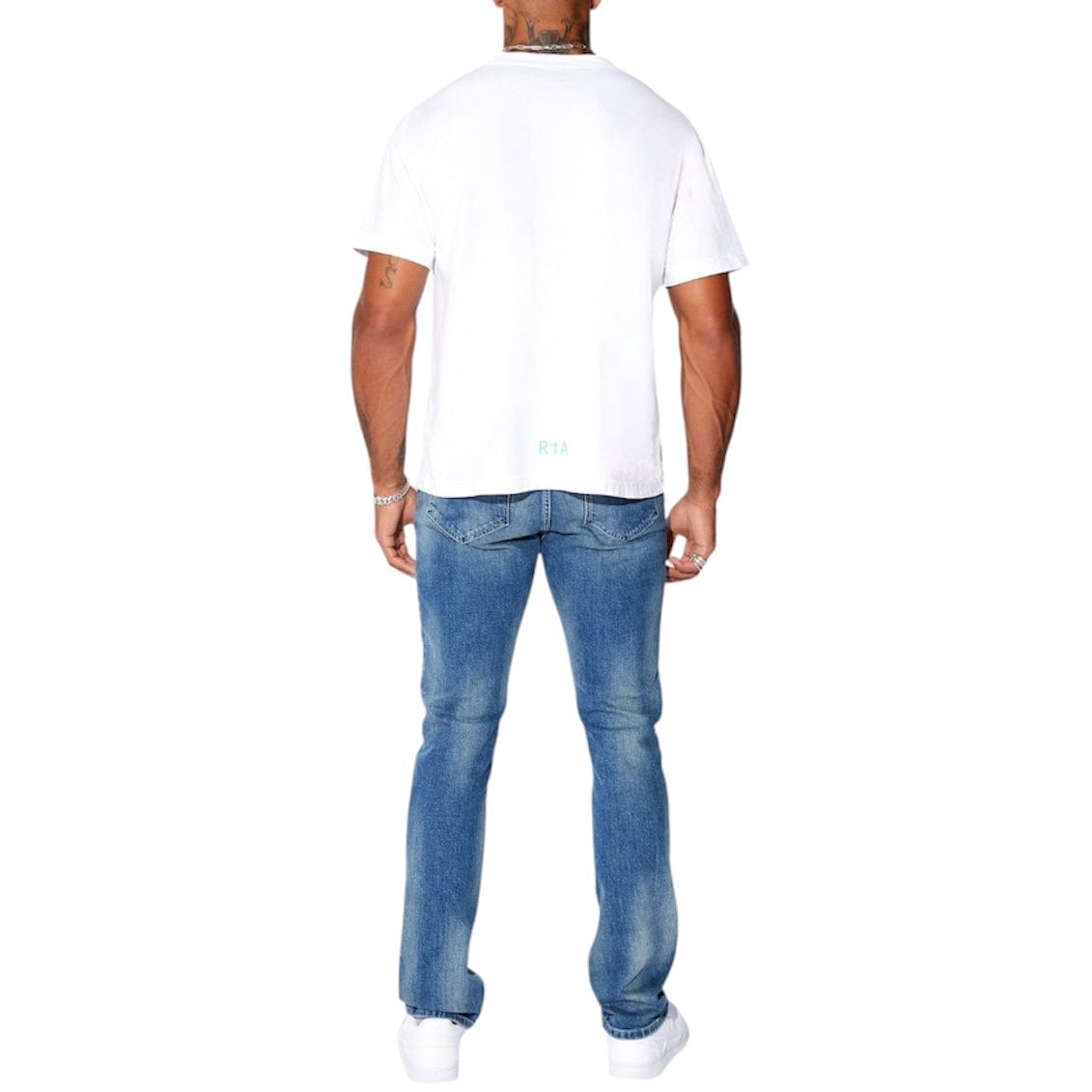 Rta Liam Short Sleeve Logo Tee (White/Blue) MU23K621-T1786WTFBL