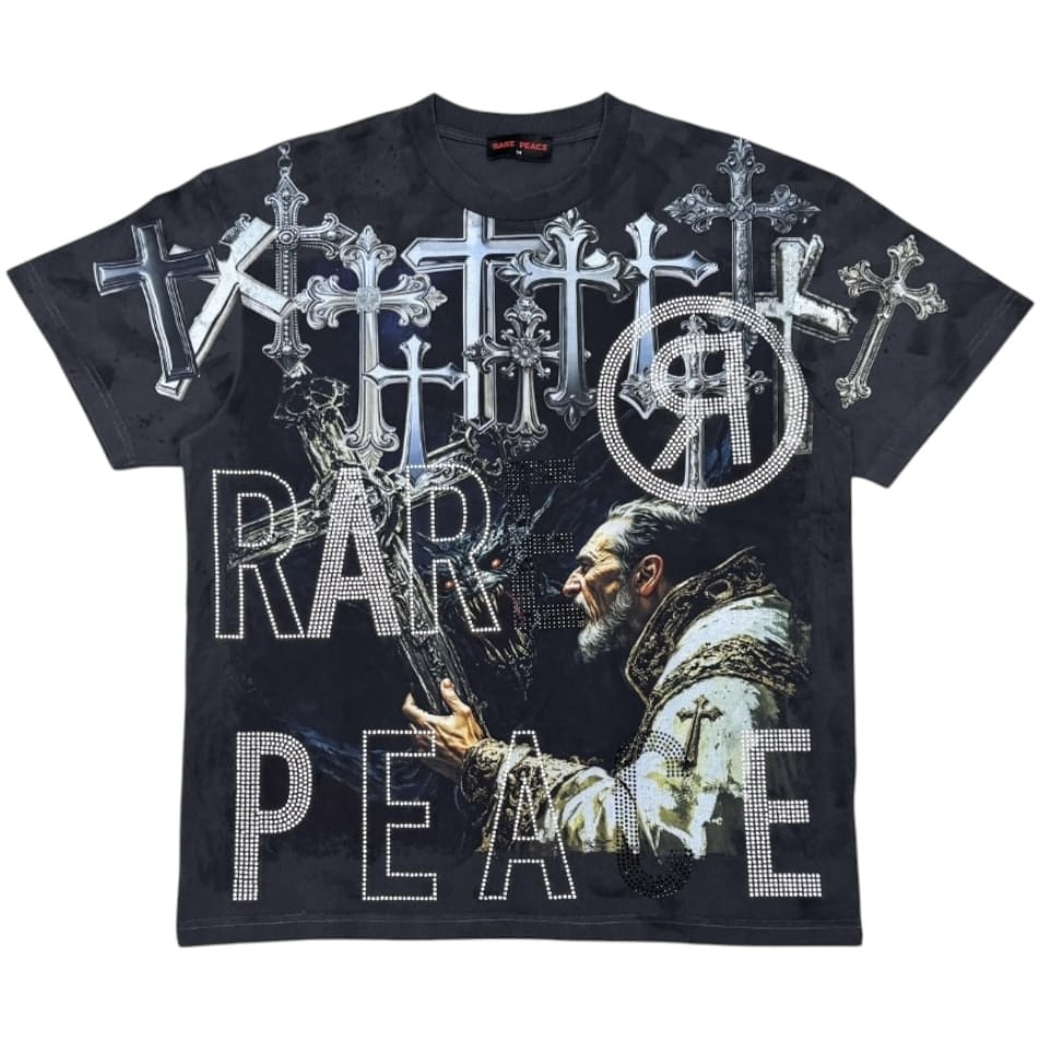 Rare Peace Cross Tee (Dark Grey) RT6055