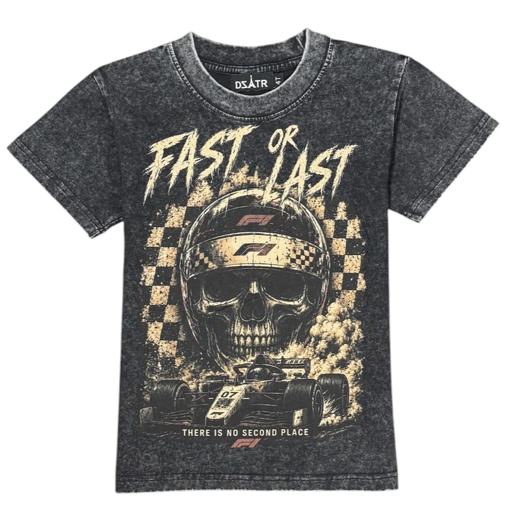 Kids Premium Disaster Fast Or Last Tee (Black)
