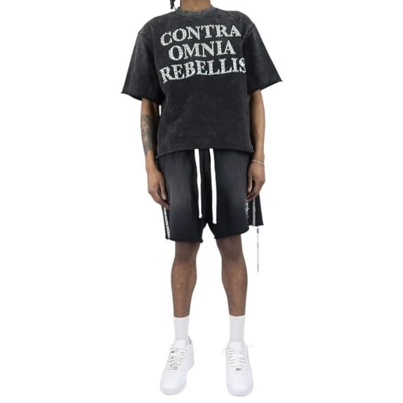 R3bel Denim Shady French Terry Set (Ash Black)