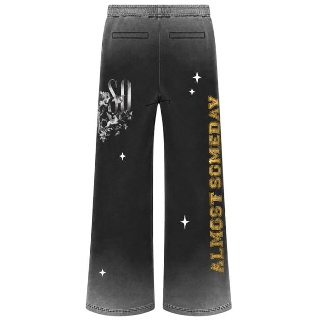 Almost Someday League Hoodie & Flare Sweatpants Set (Black)