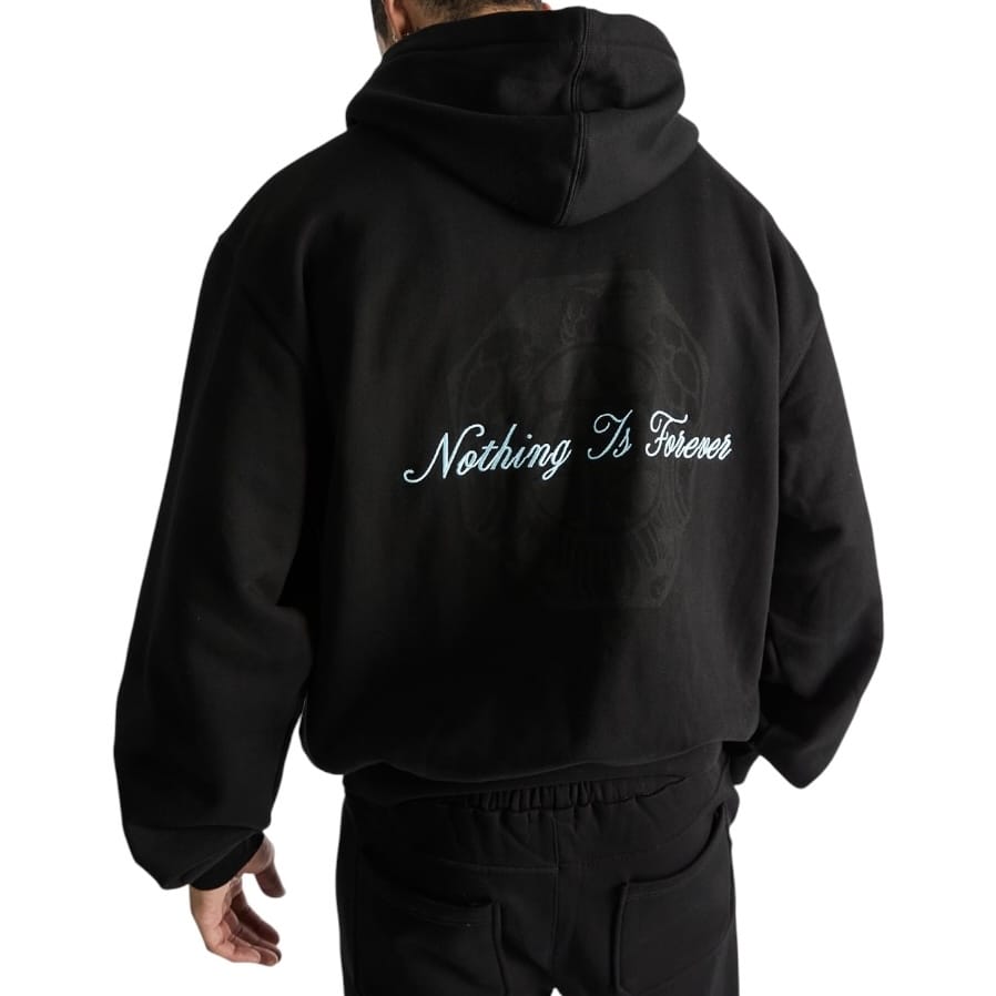Rta Zev Oversized Zip Hoodie (Black Ultra Crest)