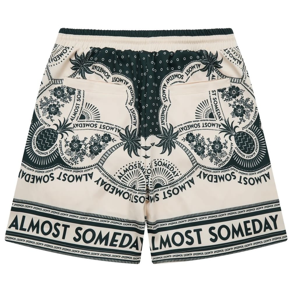 Almost Someday Habana Button Up & Short Set (Green/Cream)
