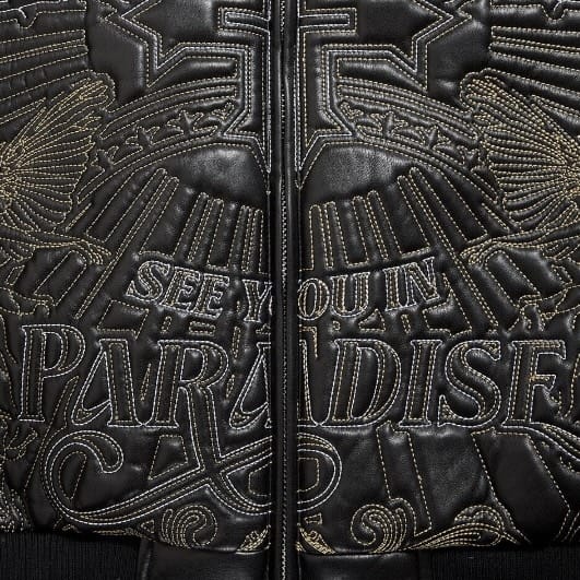 See You In Paradise Skull & Angel Stitched Bomber Jacket (Black) 91683