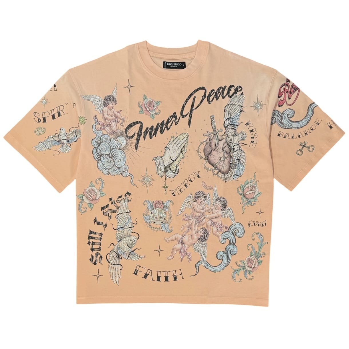 Roku Studios Faith Faded Boxy Tee (Guava) RK1482091-GUA