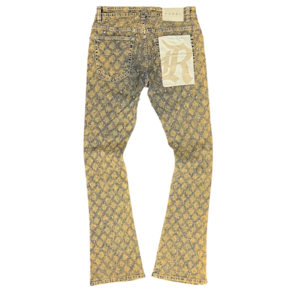 R3bel Denim Diamond Stacked Jean (Rust) 652-630-RUST