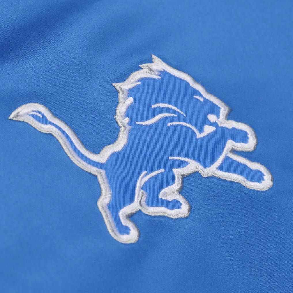 Mitchell & Ness Detroit Lions Triple Check Hwt Satin Full-Zip Jacket (Blue)