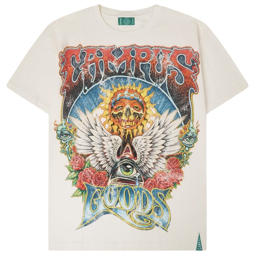 Campus Goods Psychedelic Tee (Cream) CG-FALL26-017