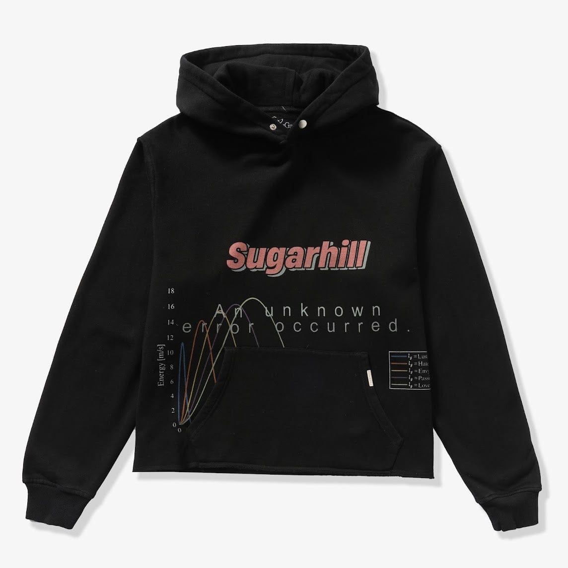 "LO-FI" Cropped Hoodie (black vintage)