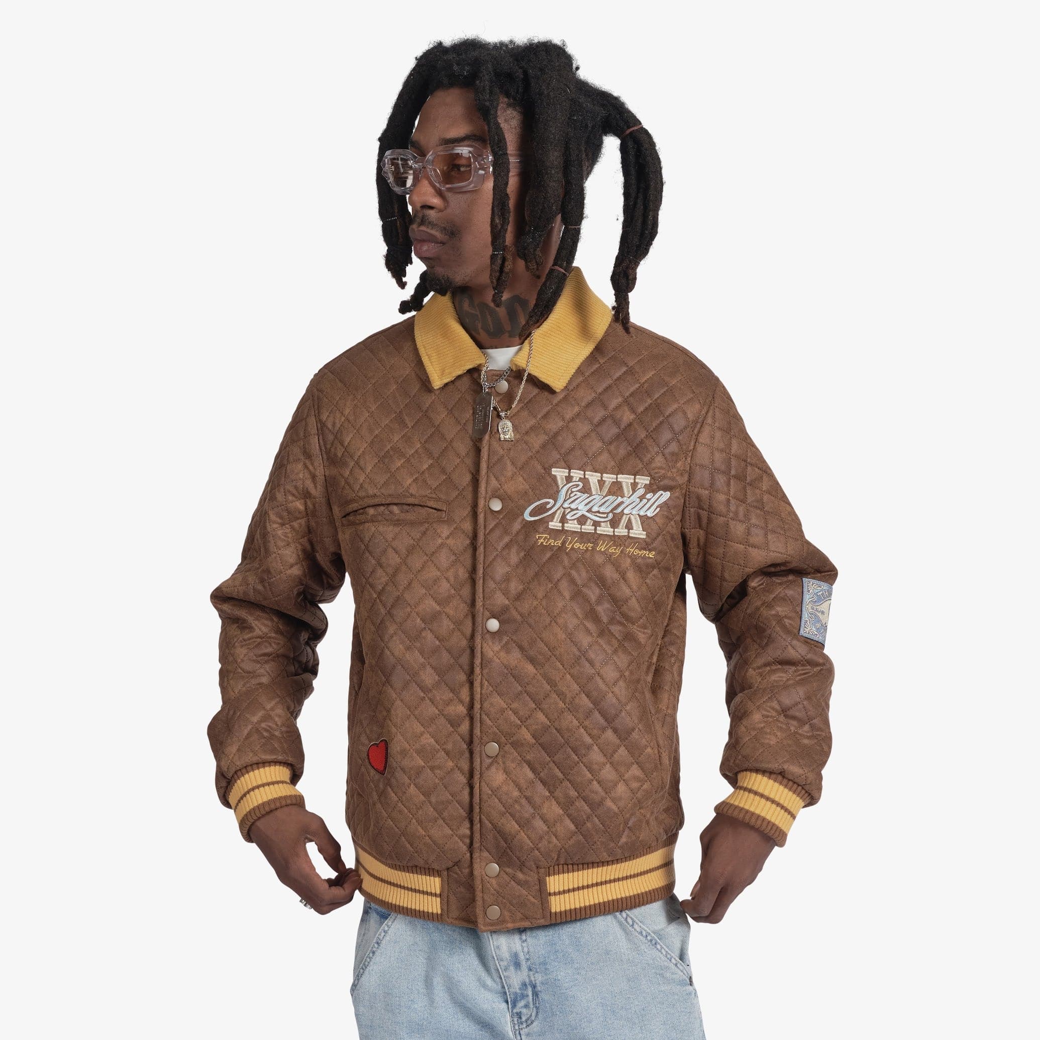 "The Heart" Quilted Jacket (brown)