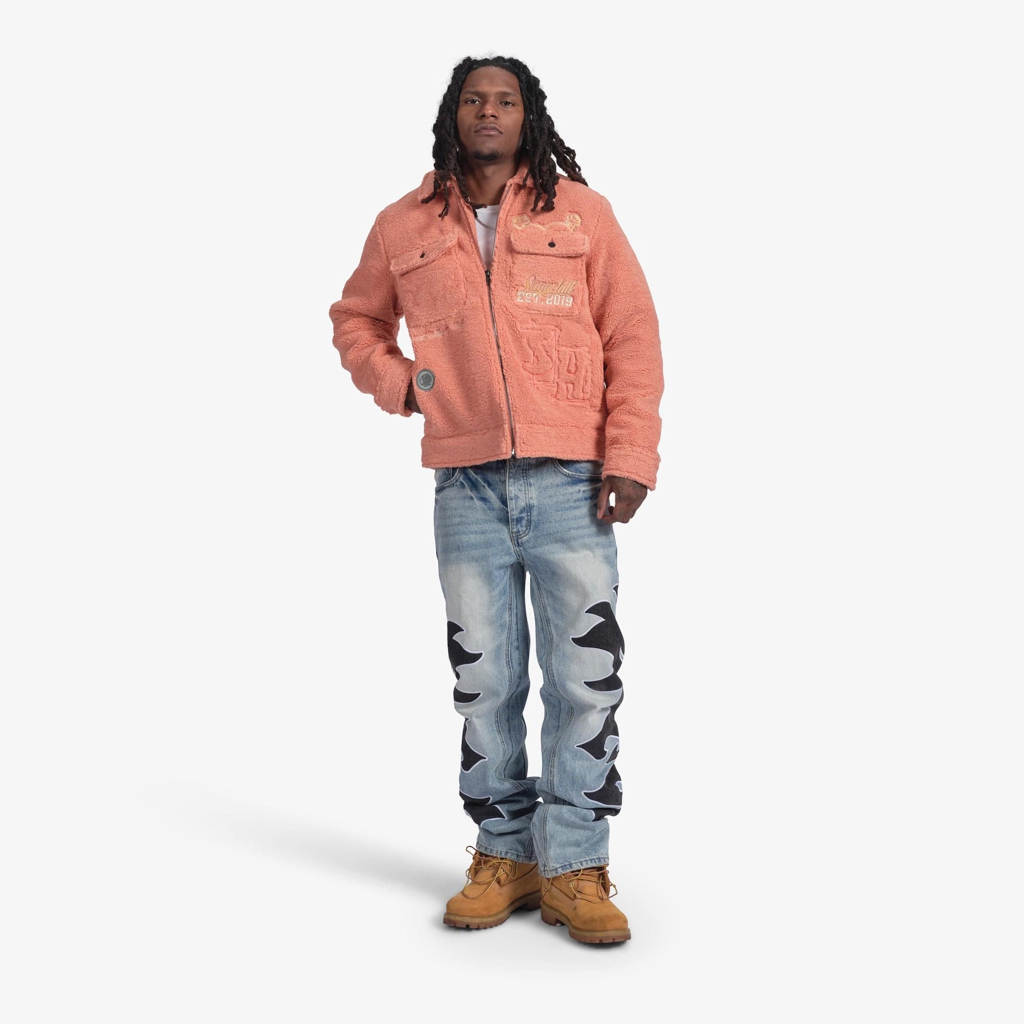 "Toxins" Plush Jacket (coral)