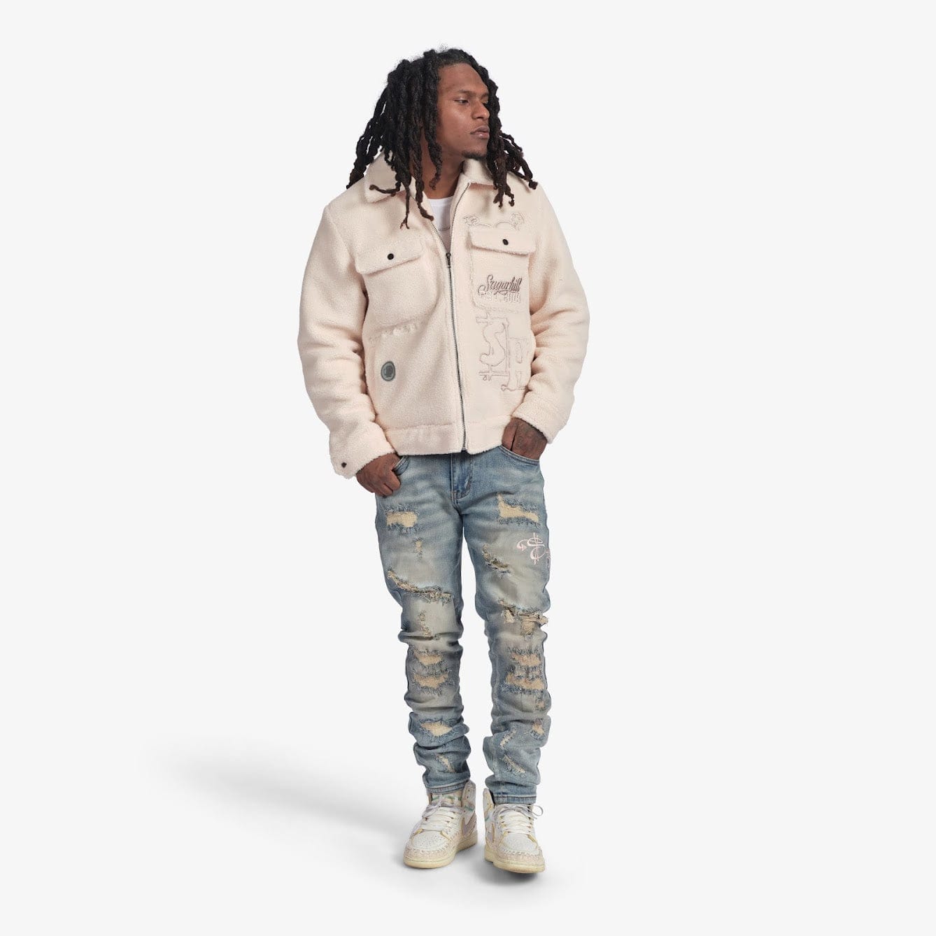 "Toxins" Plush Jacket (ivory)