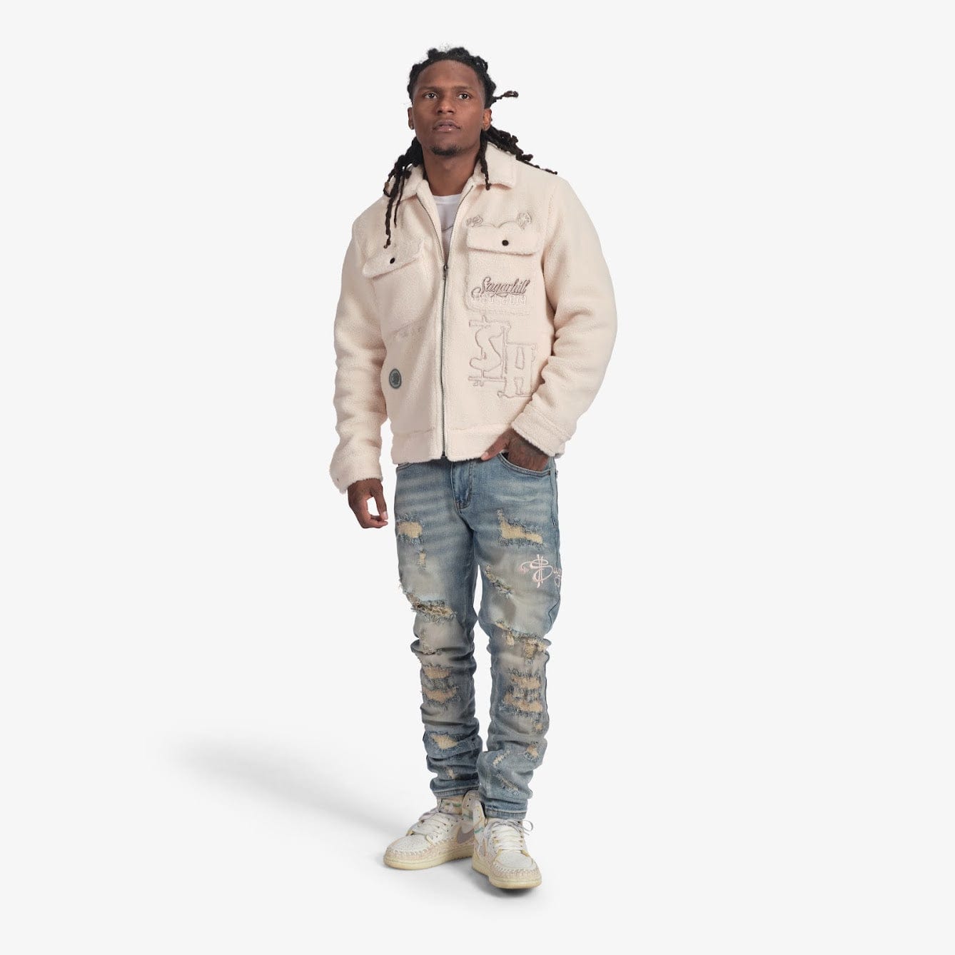 "Toxins" Plush Jacket (ivory)
