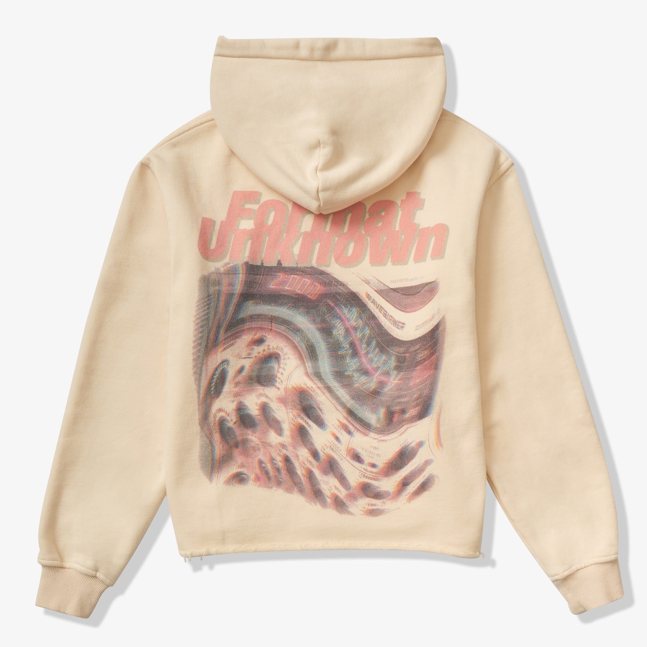 "LO-FI" Cropped Hoodie (ivory)