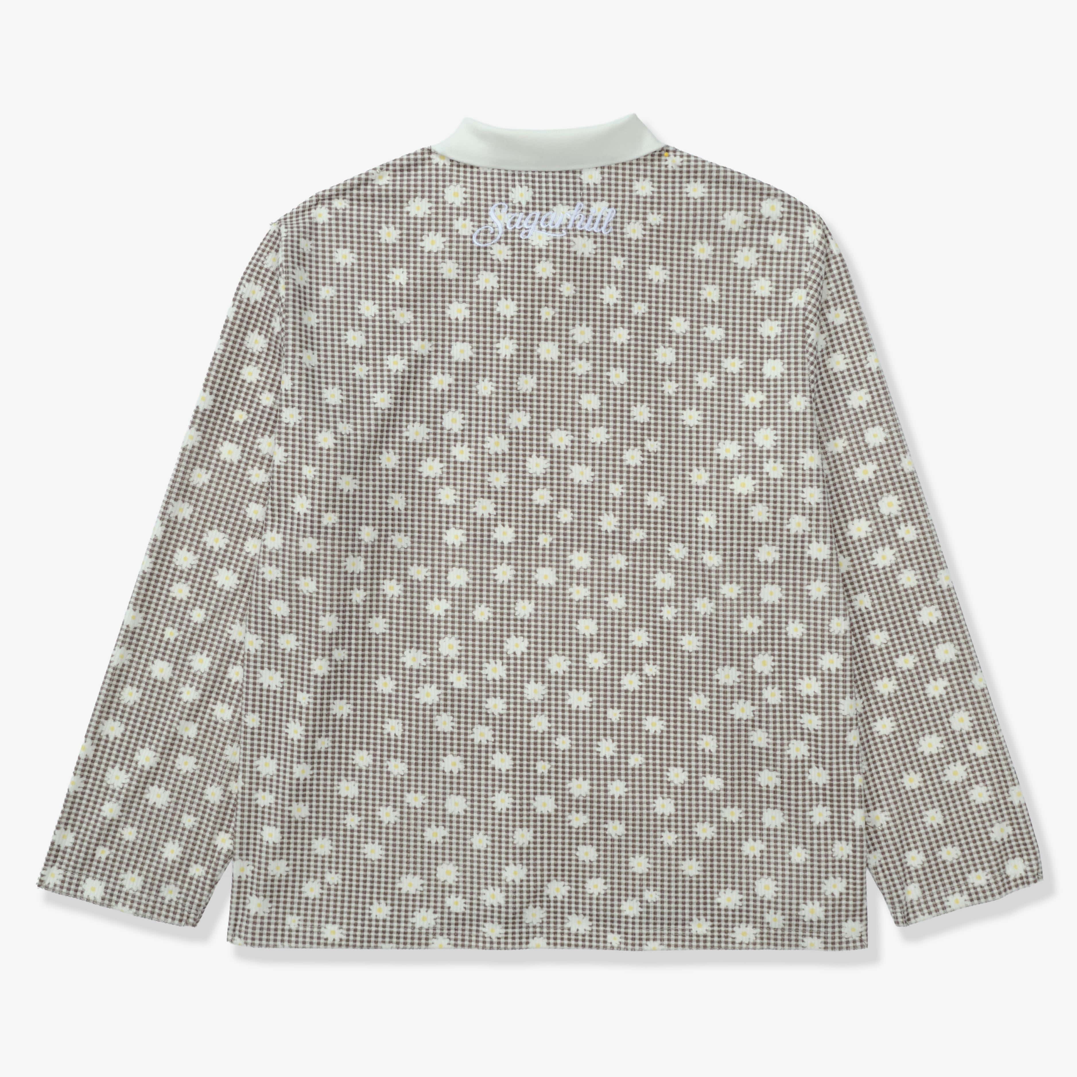 "Bloom" Long Sleeve Polo (grey)