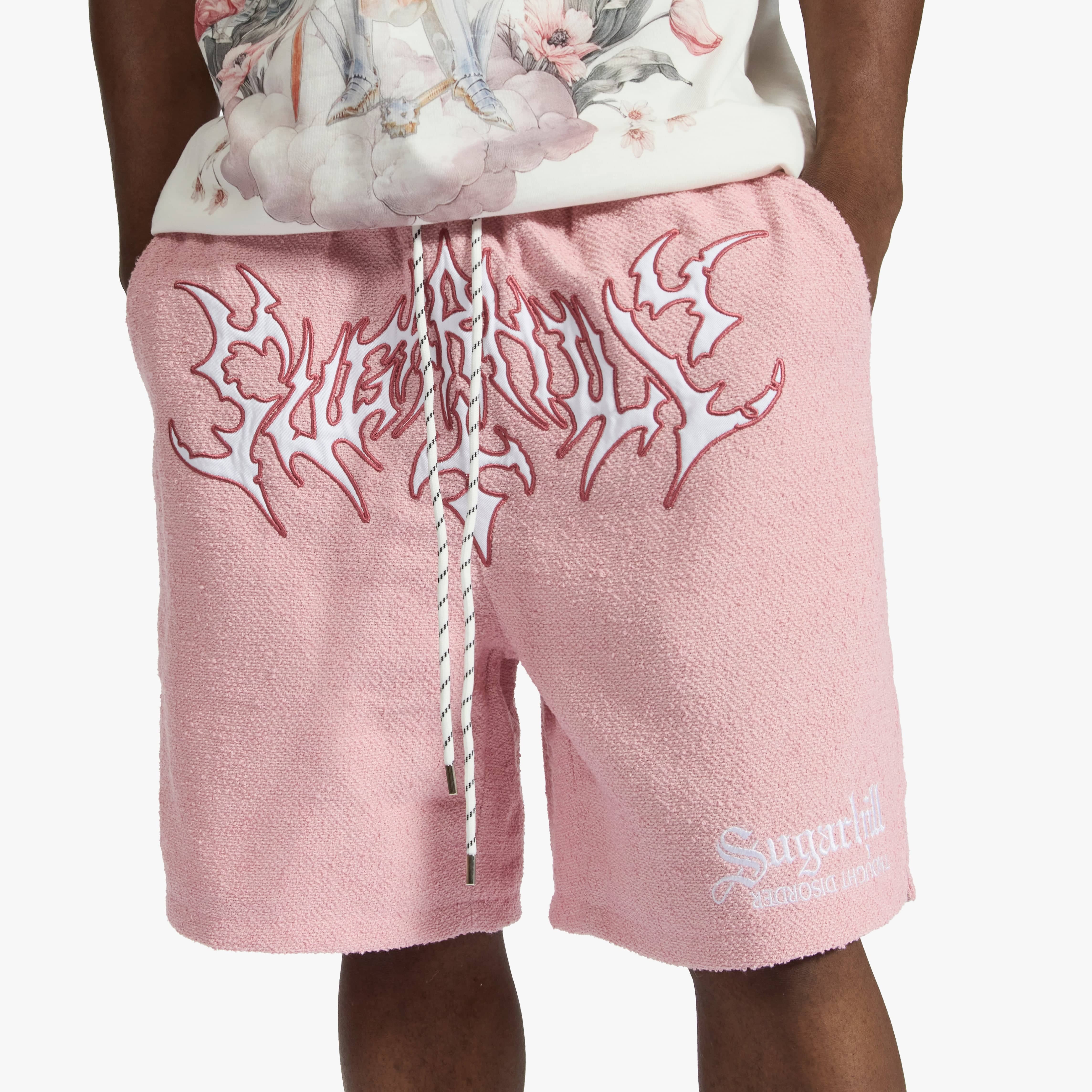 "Zambia" Woven Terry Shorts (pink)
