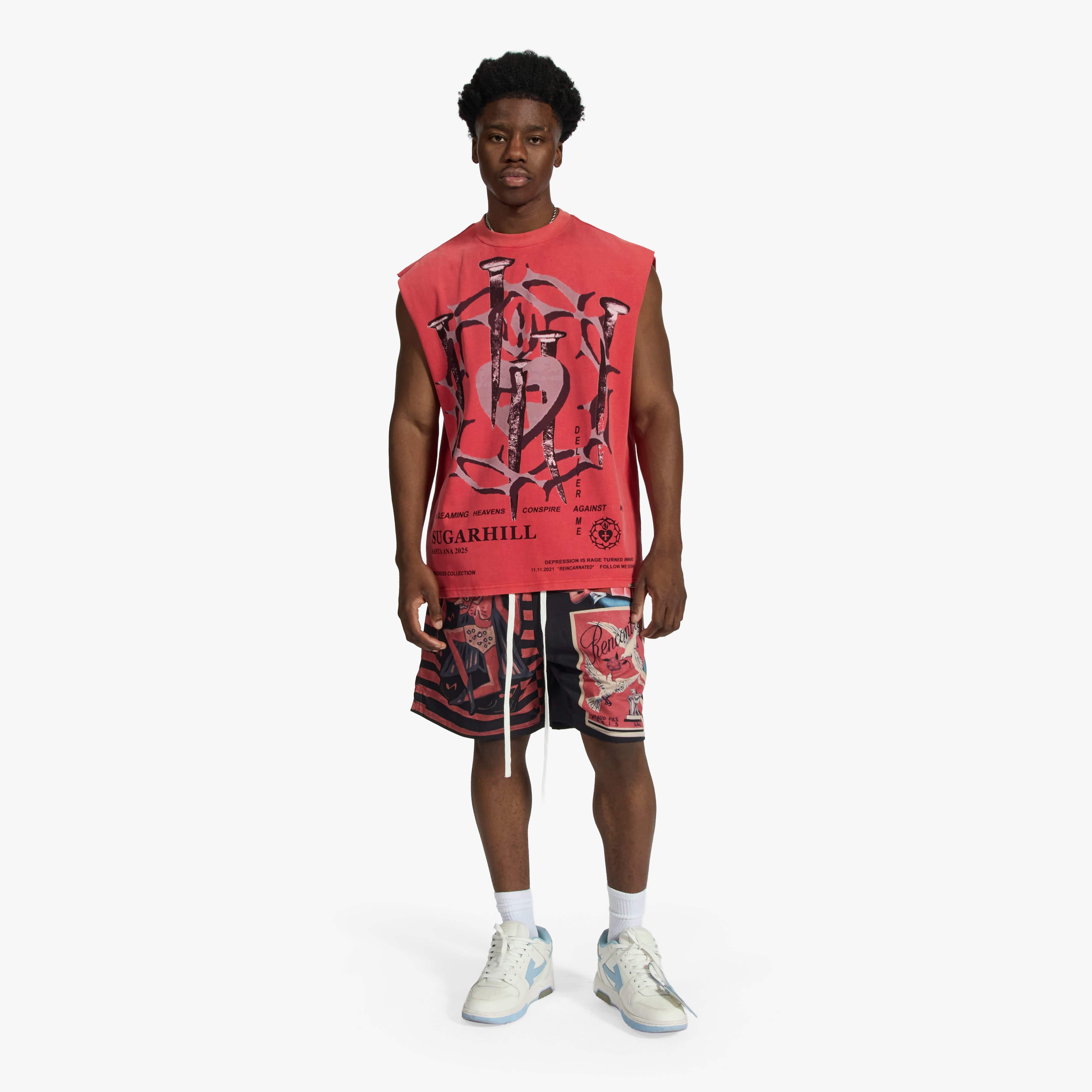 "Dancing" Poly Shorts (black/red)