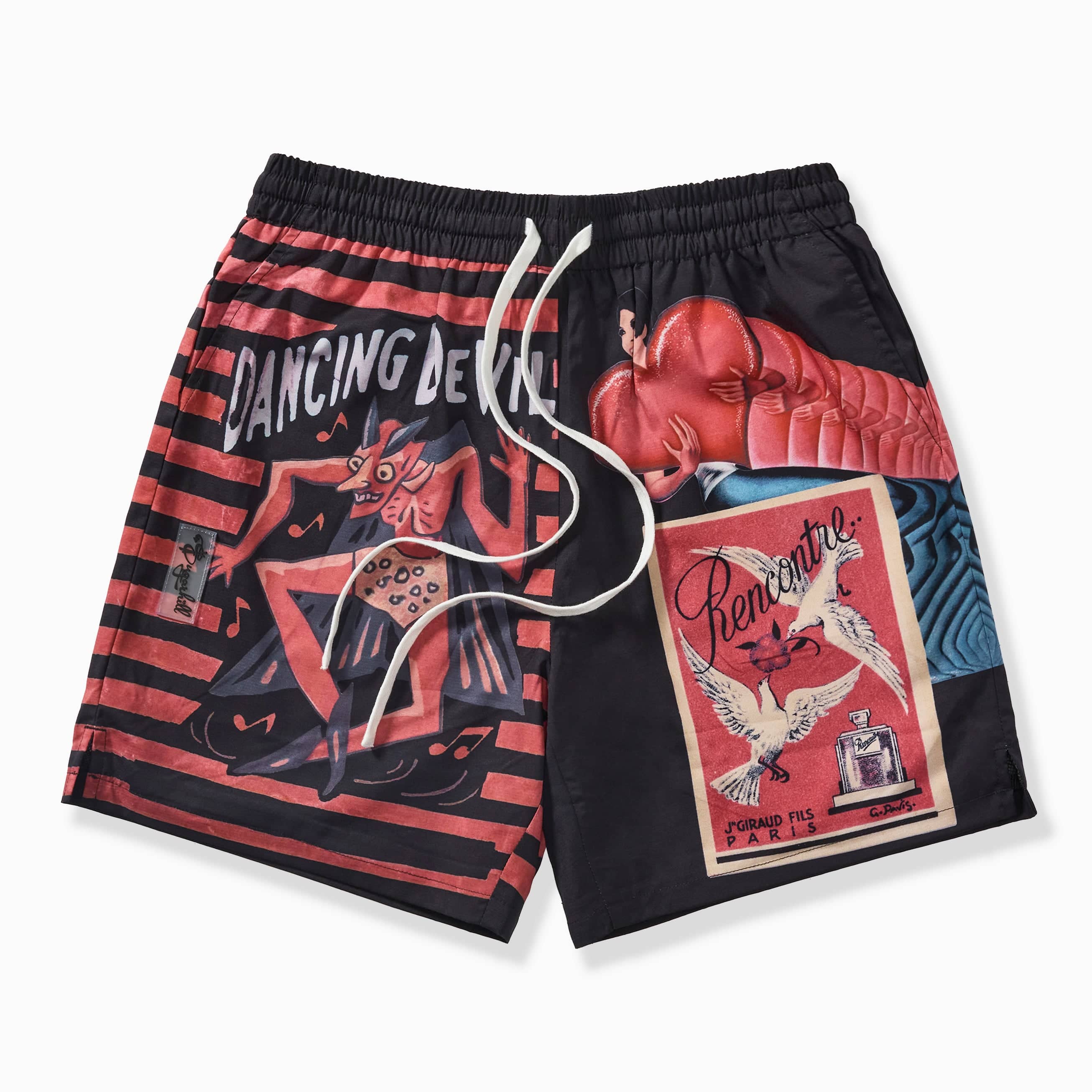 "Dancing" Poly Shorts (black/red)