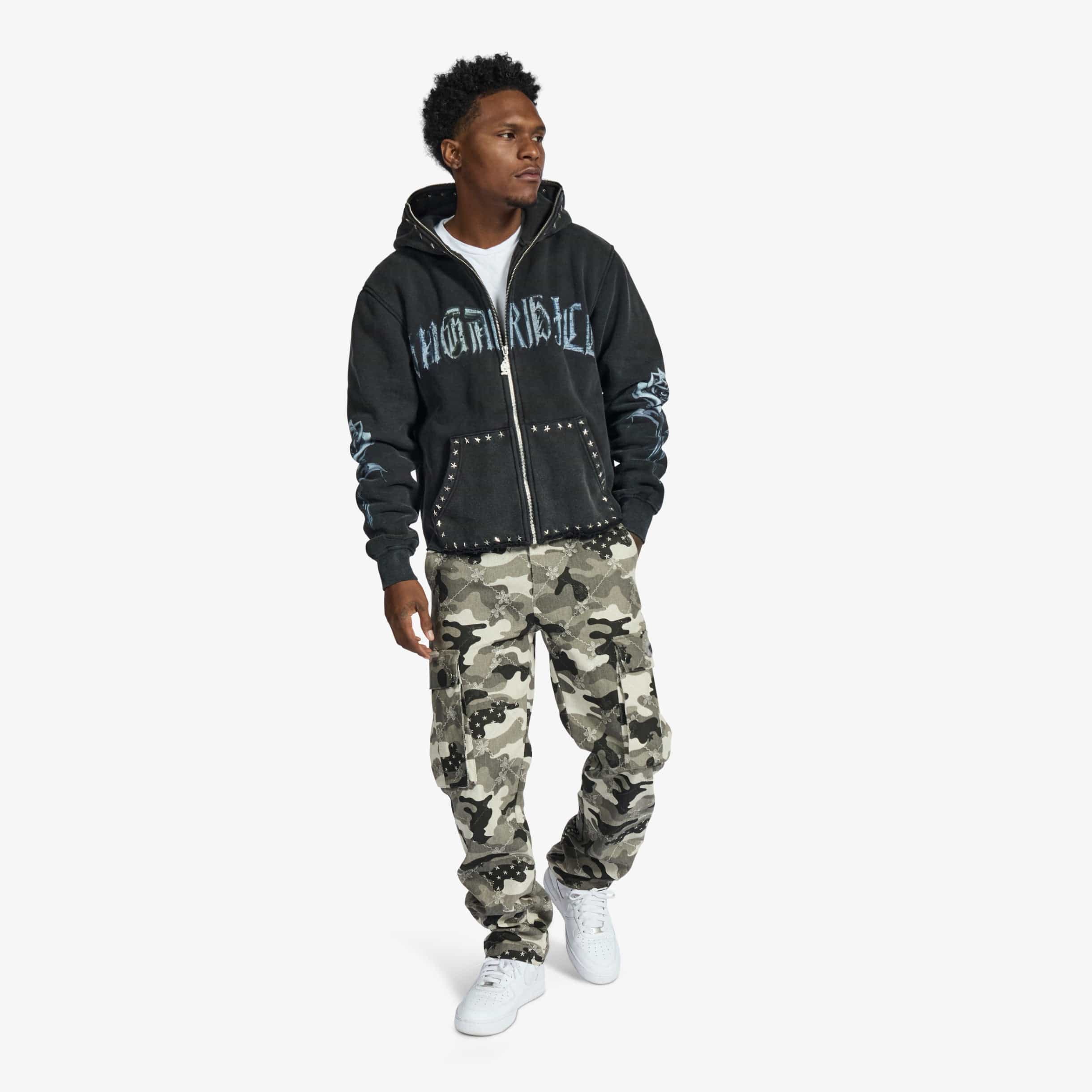"Body Shop" Full-Zip Hoodie (black vintage)