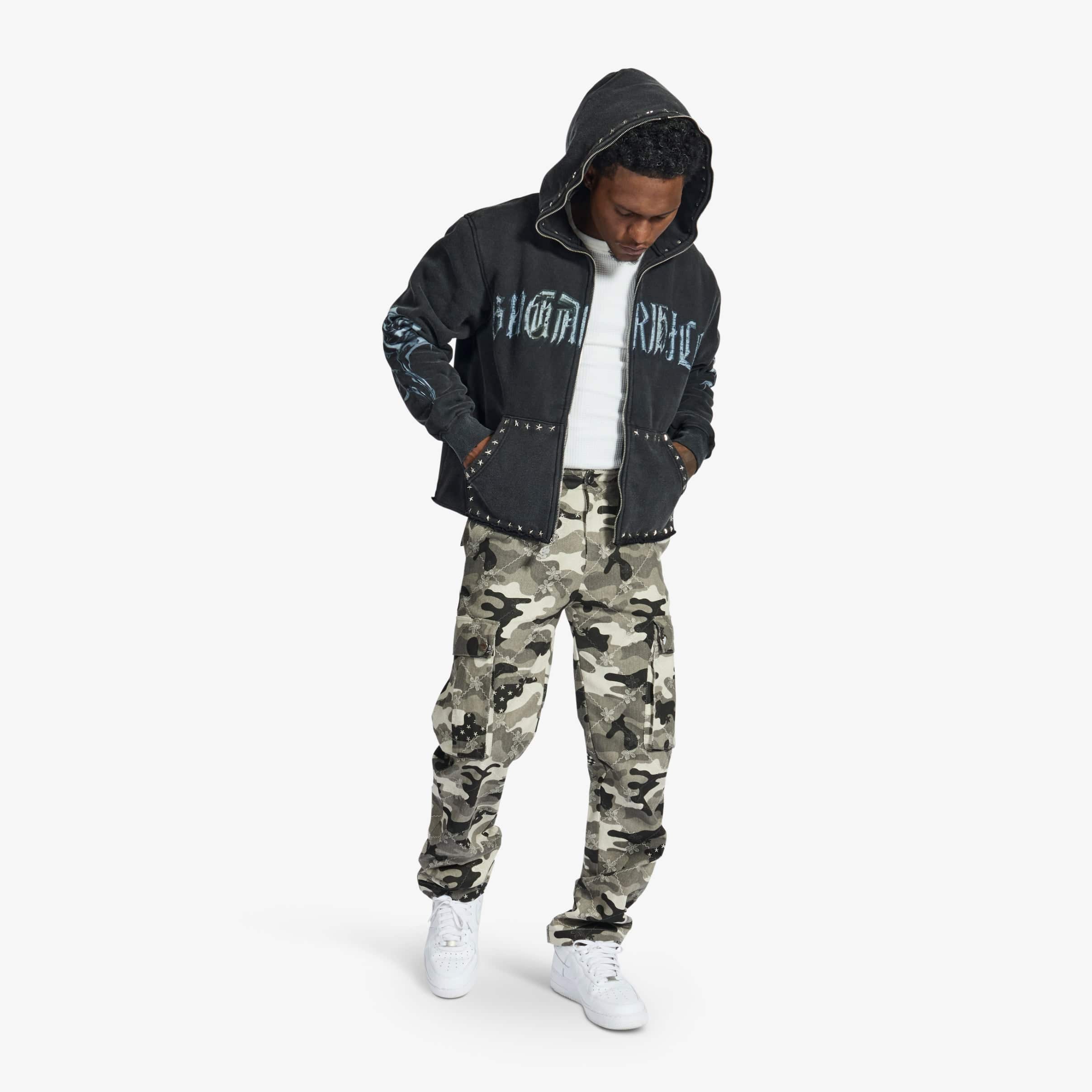 "Body Shop" Full-Zip Hoodie (black vintage)
