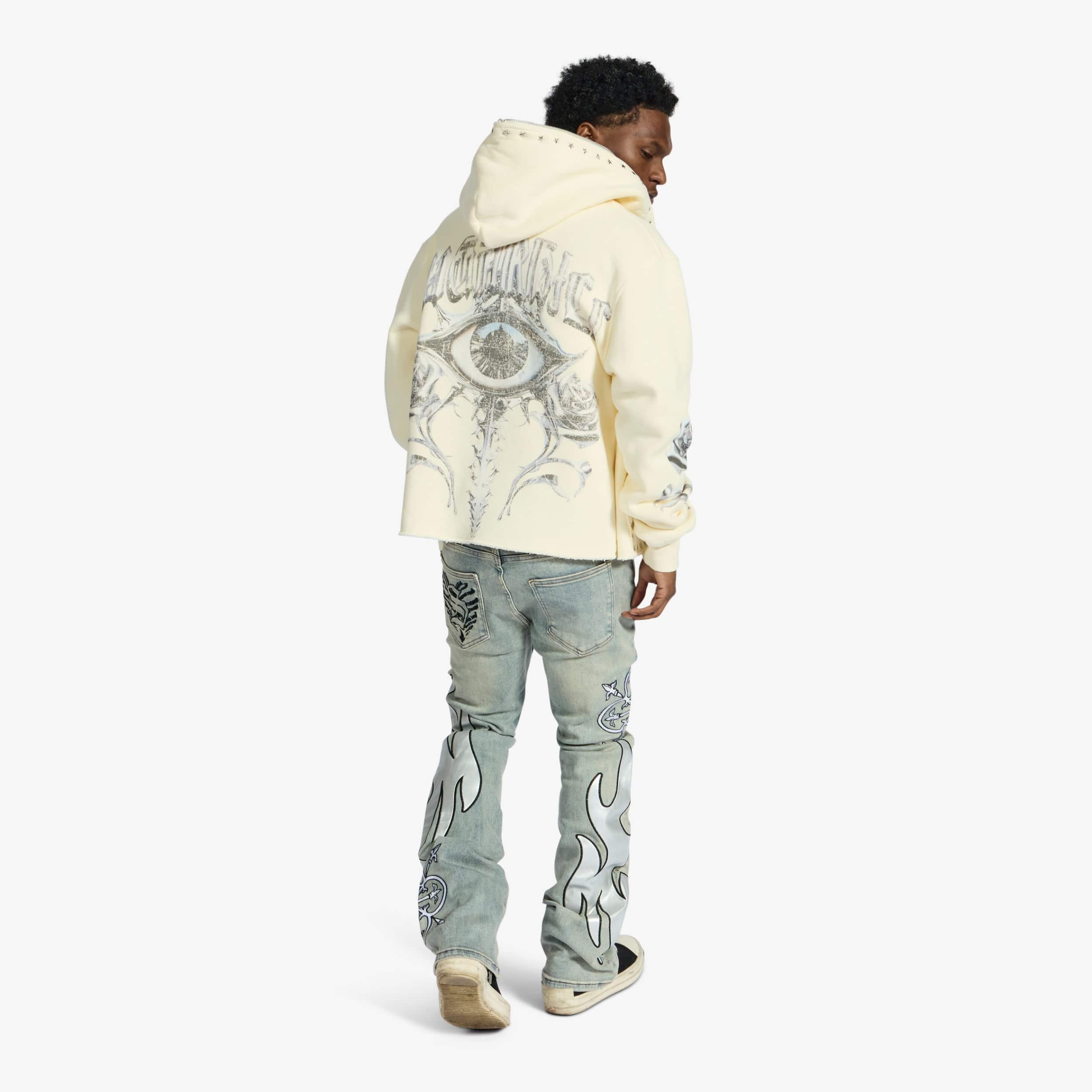 "Body Shop" Full-Zip Hoodie (cream vintage)
