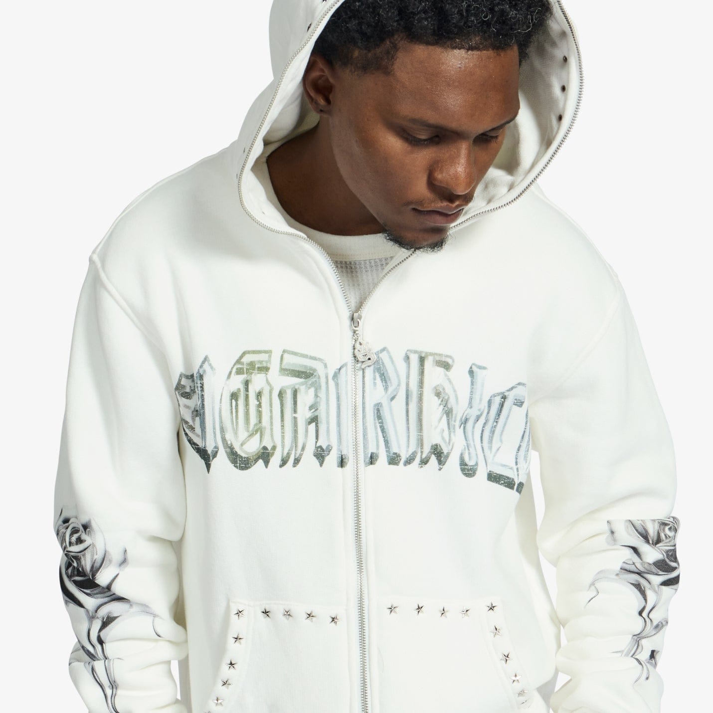 "Body Shop" Full-Zip Hoodie (white)