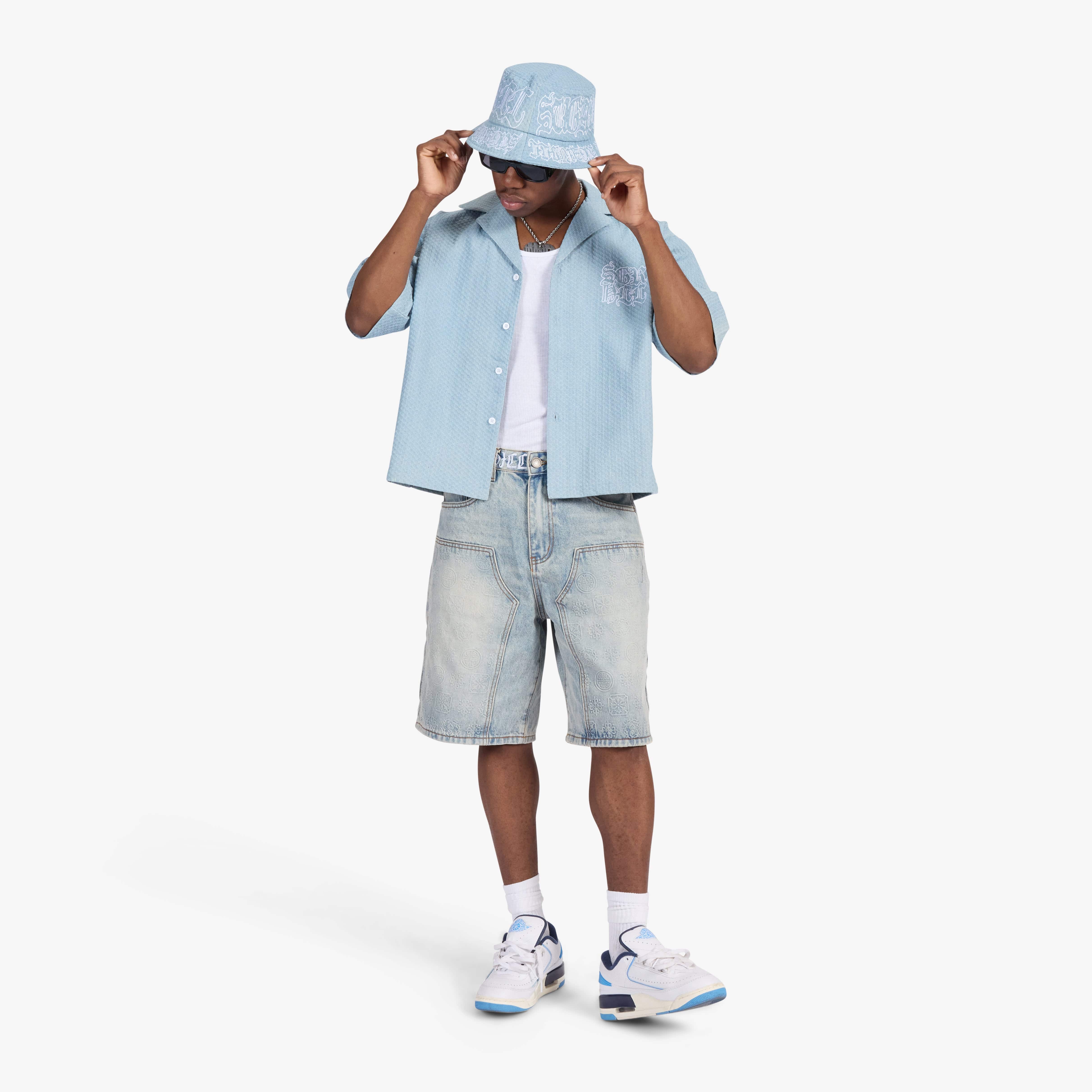"Springfield" Jacquard Work Shirt (light blue)