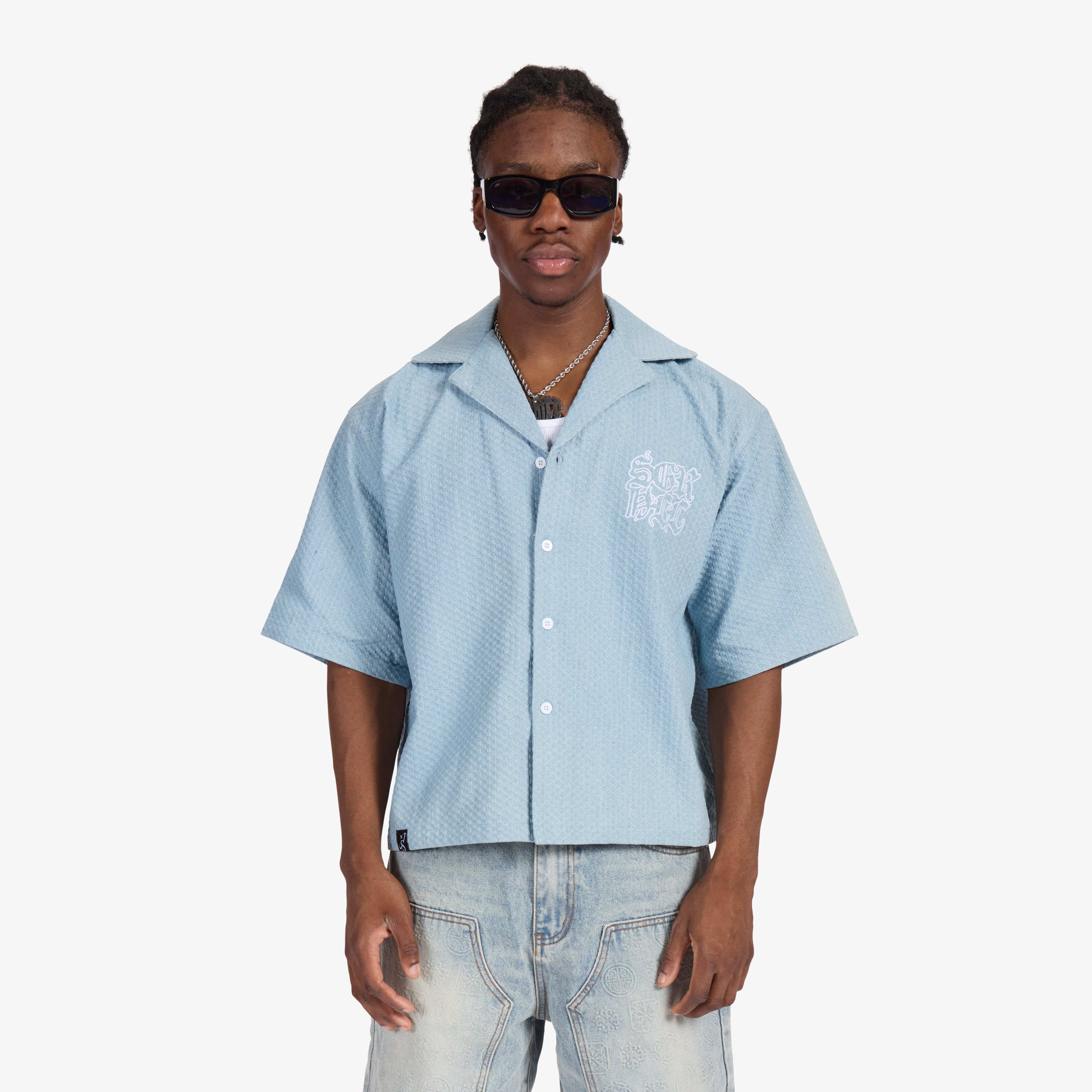 "Springfield" Jacquard Work Shirt (light blue)