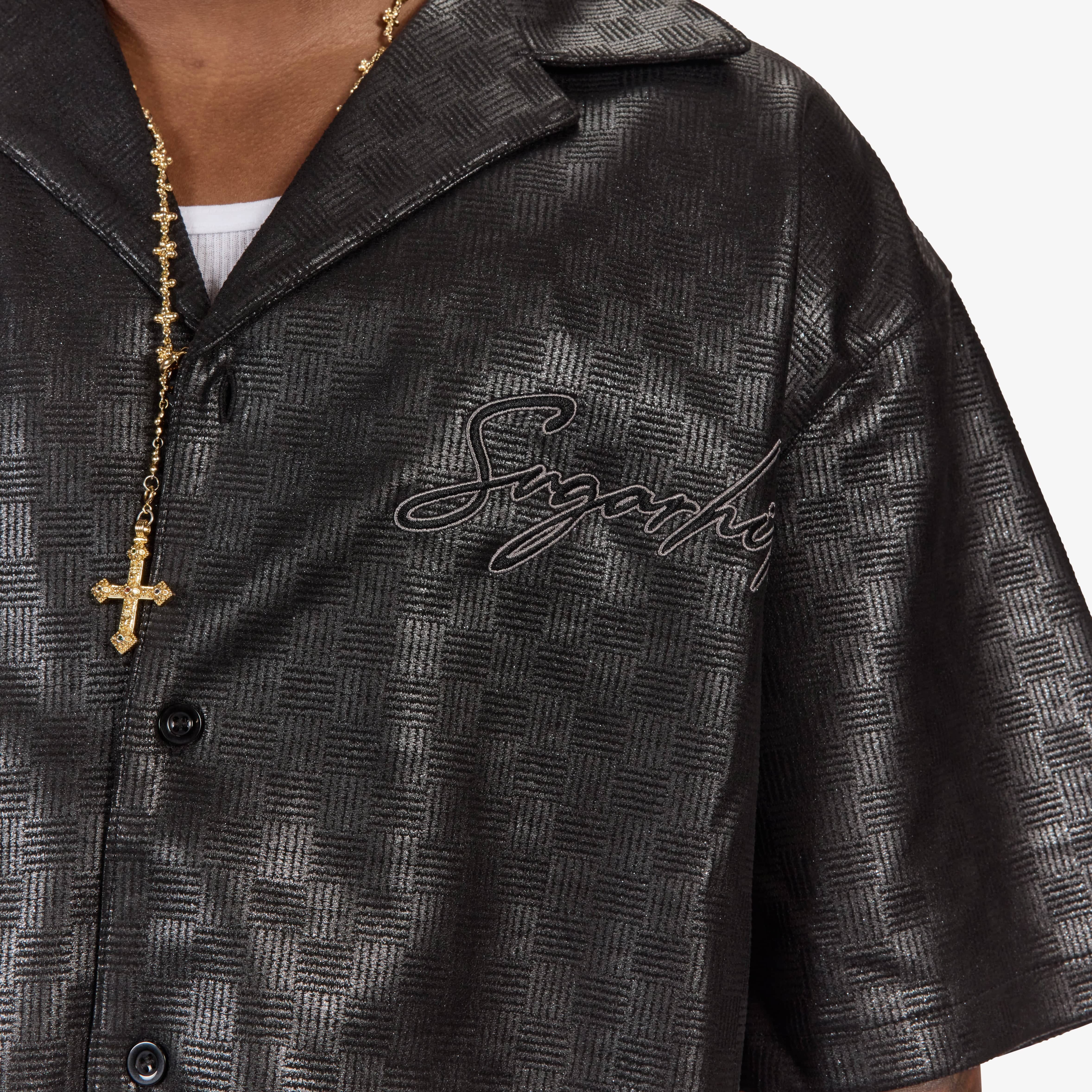 "Madison" Lounge Shirt (black sparkle)