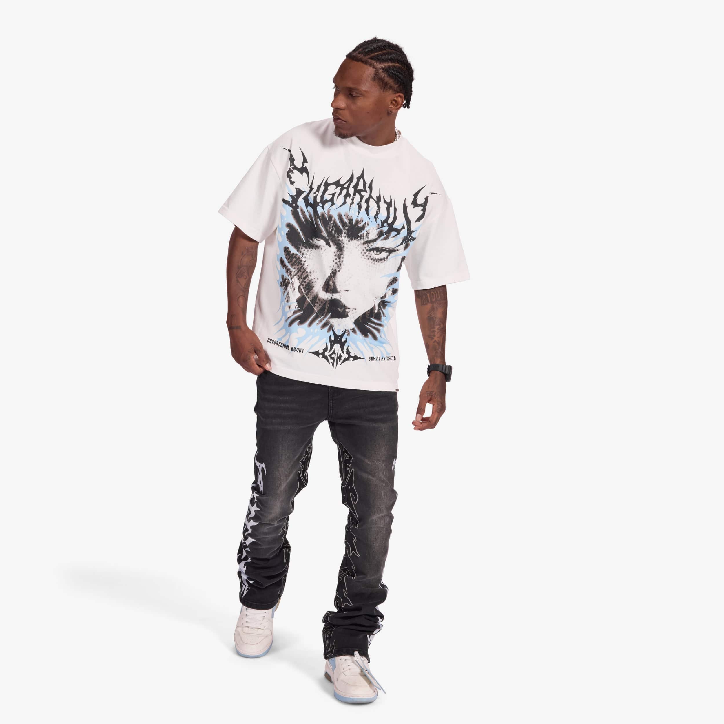 "Toxins" Stacked Jeans (black wash)