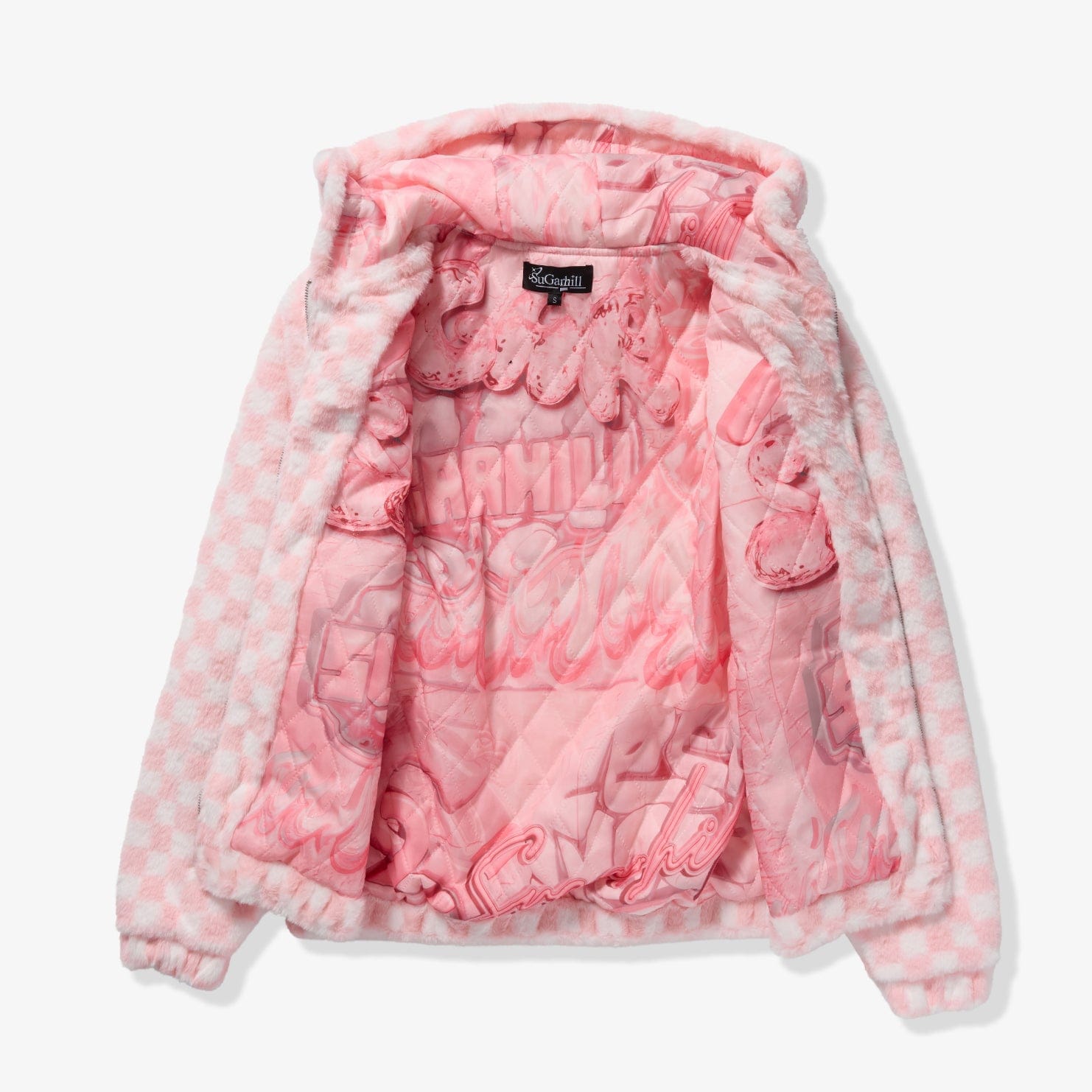 "Magnus" Fur Hoodie (pink/white)