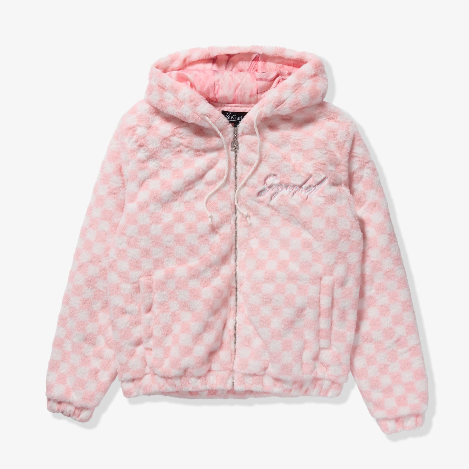 "Magnus" Fur Hoodie (pink/white)