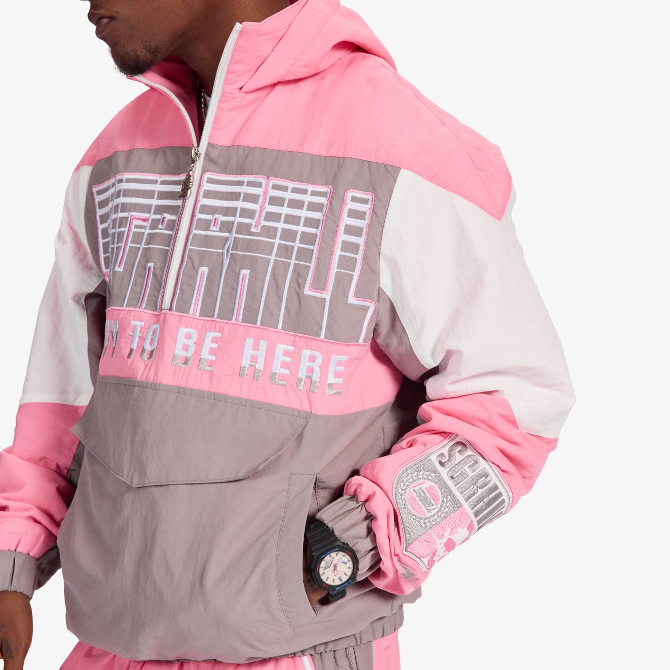 "Storm" Starter Jacket (pink/gray)