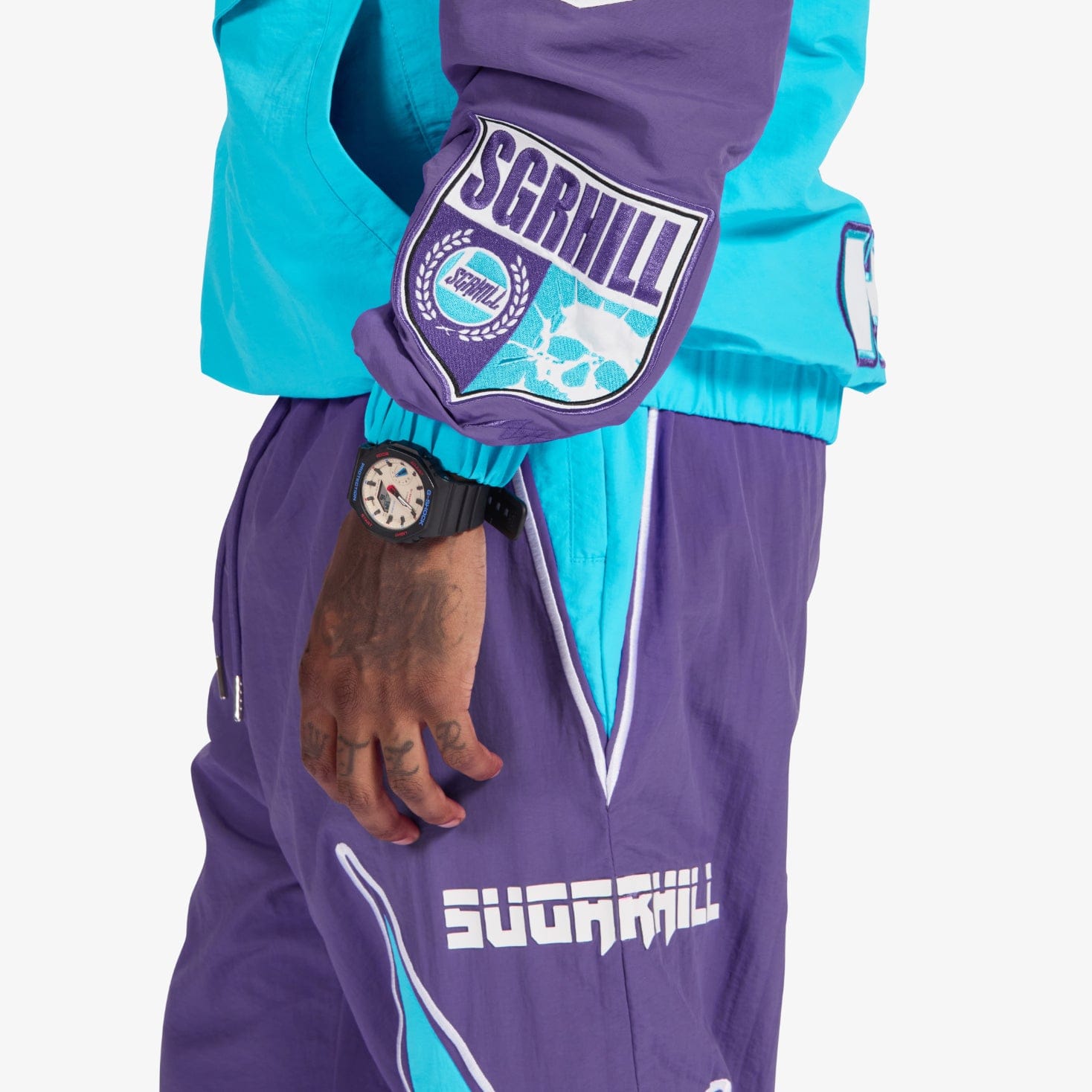 "Storm" Starter Jacket (purple/aqua)
