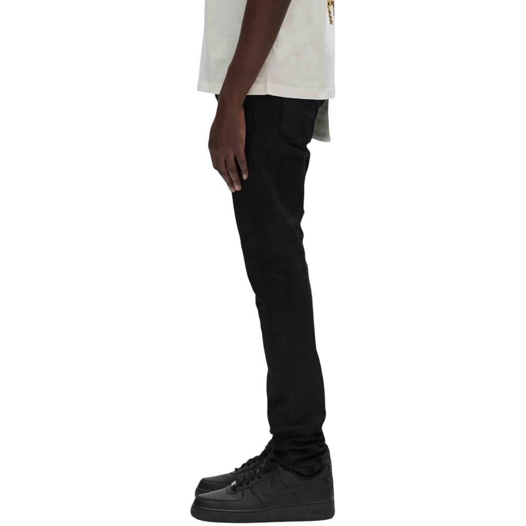 Purple Brand Low Rise Skinny Jean (Black Resin 3D) P001-BLR