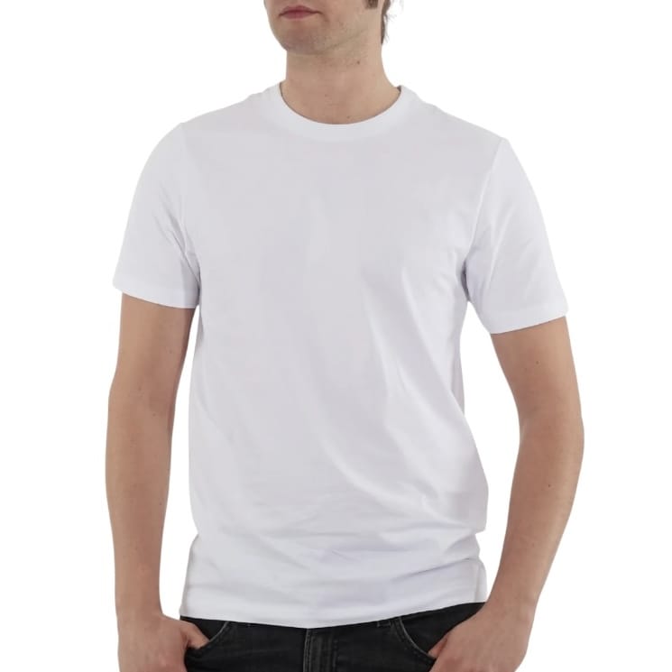 Rich Cotton Slim-Fit Short Sleeve Round Neck Tee (White) SFRWH