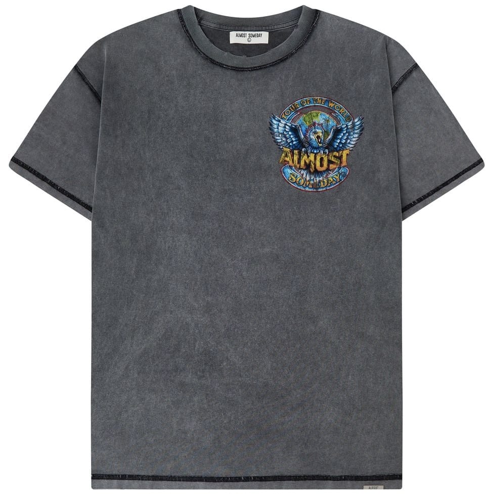Almost Someday World Tee (Charcoal Wash) AS-FALL26-002
