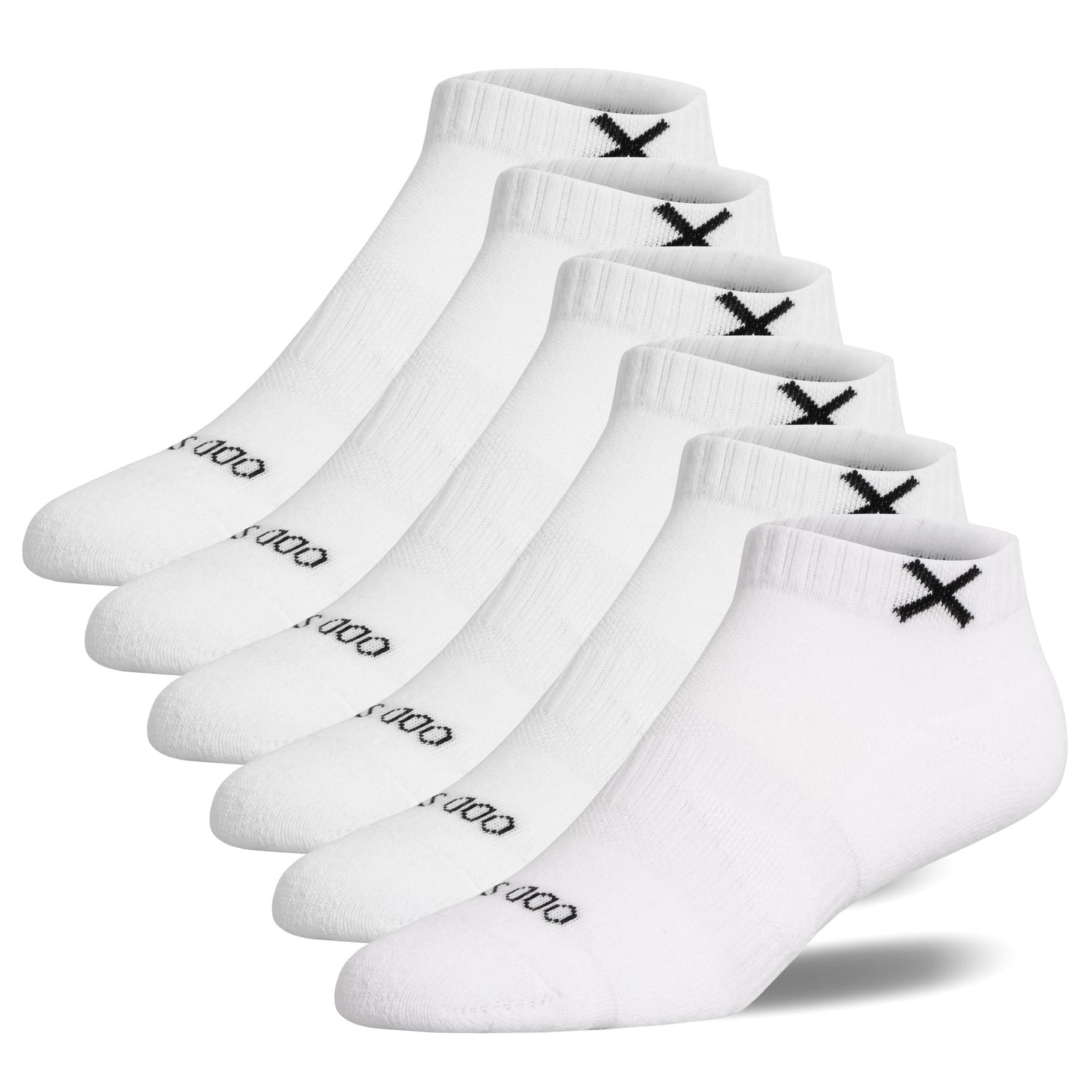 Odd Sox Basix Ankle Socks (White) 6-Pack
