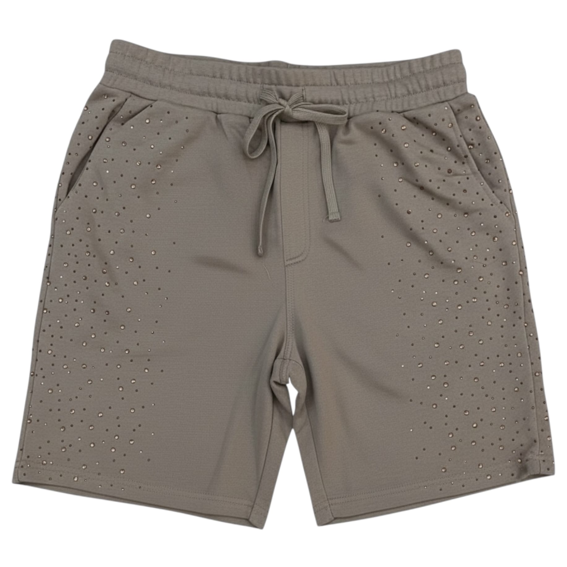 Rebel Minds Rhinestone Galaxy French Terry Shorts (Taupe) 610-11965