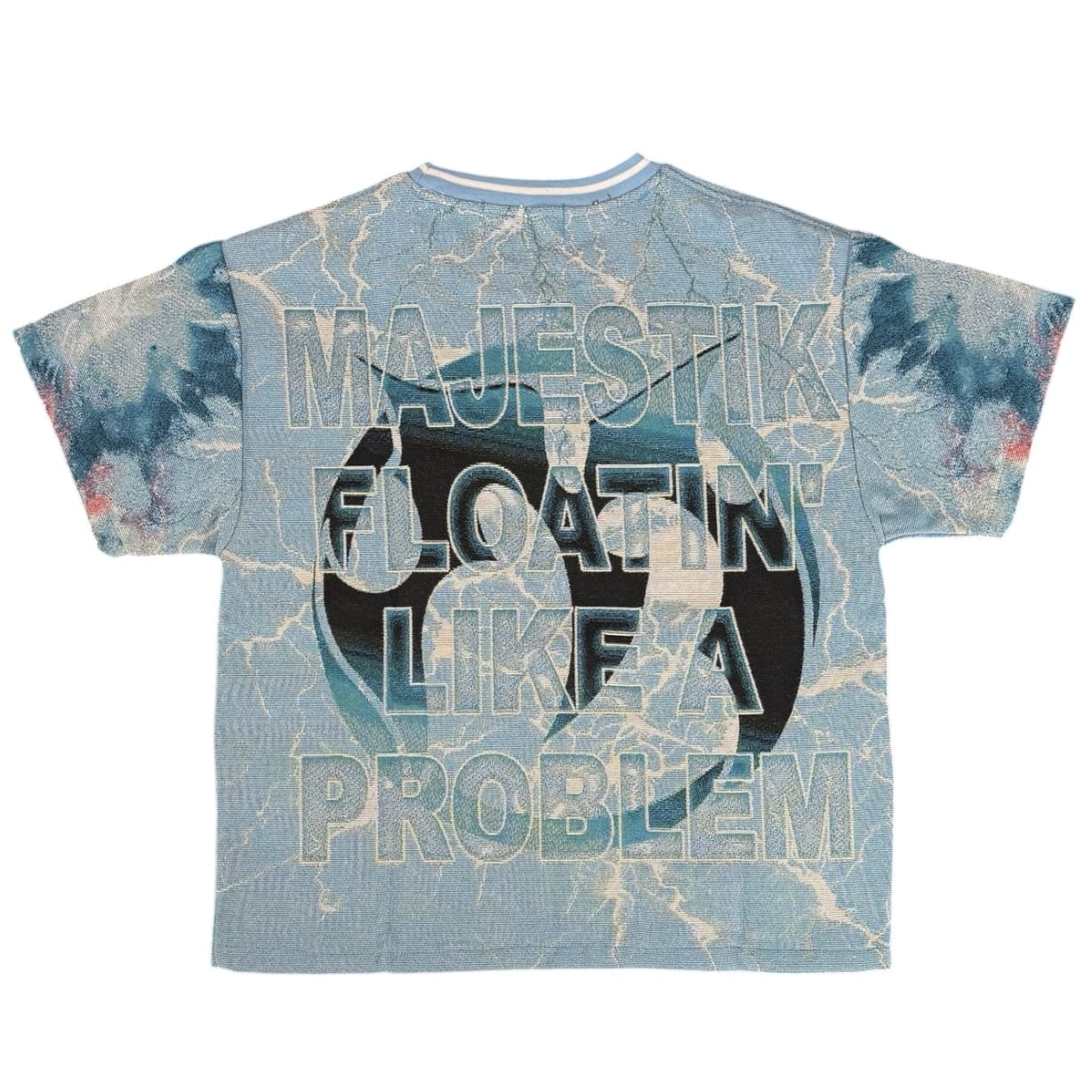 Majestik Sport Department Tapestry Rhinestone Jersey (Light Blue) TH2640