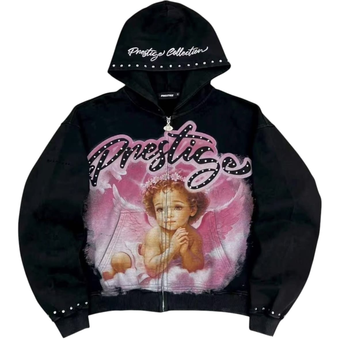 Prestige Collection Angel Hoodie (Black/Pink)